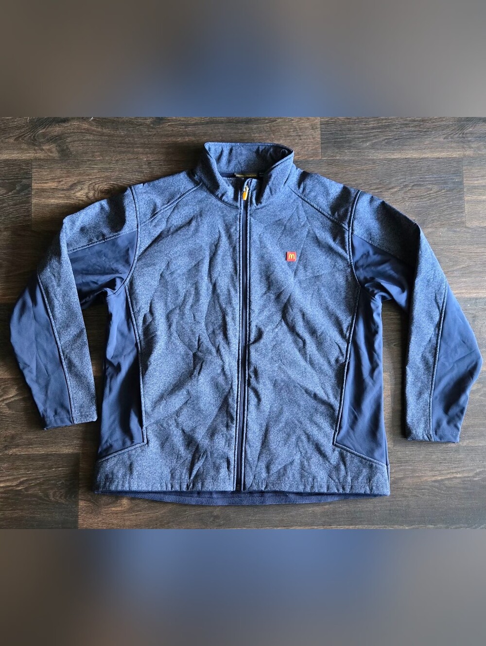 McDonald's Jacket Unisex 2XL Blue Softshell Fleece Full-Zip Employee Uniform Wor